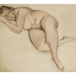 ?BERNARD MENINSKY, NEA, LG (1891-1950) SLEEPING NUDE signed, charcoal and wash, 42.5 x