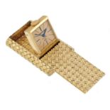 A VAN CLEEF & ARPELS 18CT GOLD POP UP PENDANT WATCH  No 81008, of realistically woven design with '