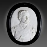 A PASSANI,19TH C PORTRAIT RELIEF OF AN OFFICER  bust length, statuary marble, signed on the