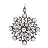 A VICTORIAN DIAMOND SNOWFLAKE PENDANT, LATE 19TH C with diamond loop, 3.5cm, 6.8g Good condition,