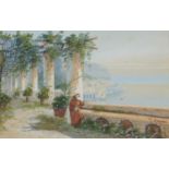 Y GIANNI, FL EARLY 20TH CENTURY AMALFI FROM THE CAPUCHIN MONASTERY  signed, gouache, 31.5 x 49cm