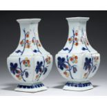 A PAIR OF CHINESE IMARI VASES, QING DYNASTY, 18TH C  of square section, 16cm h Both with typical