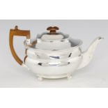 YORK SILVER.  A GEORGE III GADROONED TEAPOT  15cm h, by James Barber and William Whitwell, (York