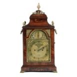 A GEORGE III MAHOGANY BRACKET CLOCK JOHN TAYLOR LONDON, C1770  the breakarched brass dial with