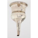 A GEORGE III SILVER WINE FUNNEL  the detachable strainer with chased rim and shell lug, 15cm h, by