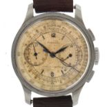 A LONGINES STAINLESS STEEL CHRONOGRAPH WRISTWATCH No 5802304,  3.5cm In apparently working order,