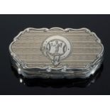 A VICTORIAN SILVER VINAIGRETTE  engine turned, foliate grille, 5.2cm l, by George Unite & Sons,