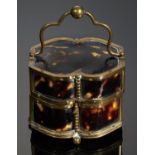 A PALAIS ROYAL GILTMETAL AND TORTOISESHELL SCENT CASKET, MID 19TH C the silk lined interior