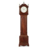 AN ENGLISH MAHOGANY EIGHT DAY LONGCASE CLOCK, C1810 the round painted dial with two subsidiary