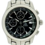 A TAG HEUER STAINLESS STEEL SELF WINDING CHRONOGRAPH WRISTWATCH LINK  Ref CJF 2110, CY1858, 3.9cm,