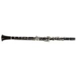 A BUFFET RC PRESTIGE BASSET CLARINET CRAMPION CIE, PARIS  silver plated key work, cased