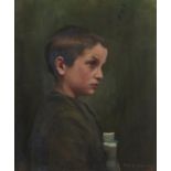 KATE A SIMPSON, 19TH CENTURY PORTRAIT OF A BOY signed and dated (in red) 1894, oil on canvas, 54.5 x