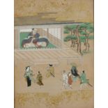 JAPANESE SCHOOL, LATE 19TH CENTURY ARCHERY AND OTHER SCENES FROM JAPANESE LIFE   a set of nine, ink,