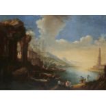 FOLLOWER OF CHARLES FRANCOIS GRENIER DE LACROIX CALLED LACROIX DE MARSEILLE MEDITERRANEAN PORT SCENE