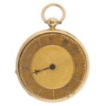 AN ENGLISH 18CT GOLD LEVER WATCH JAMES MCCABE, ROYAL EXCHANGE LONDON No14766, with three quarter