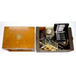 MISCELLANEOUS PLATED WARE, INC OAK CUTLERY BOX, ETC