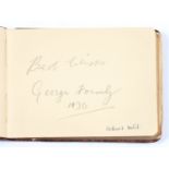 AUTOGRAPHS. AN ALBUM OF SIGNATURES AND SIGNED PIECES OF POPULAR BRITISH ENTERTAINERS, 1930'S, TO