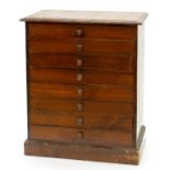 A VICTORIAN MAHOGANY SPECIMEN CHEST, 55CM H; 45 X 27CM