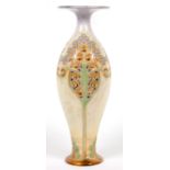 AN ART NOUVEAU DOULTON WARE VASE, DECORATED BY FRANCIS C. POPE, 40CM H, IMPRESSED MARKS, INCISED