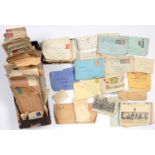 POSTAL HISTORY. A BOX OF POSTCARDS, LETTERS AND COVERS WITH BRITISH, AUSTRALIAN AND FOREIGN