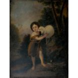 AFTER THOMAS GAINSBOROUGH, THE LITTLE SHEPHERD, OIL ON PANEL, 46 X 35CM, UNFRAMED