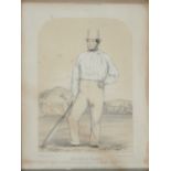 JOHN C. ANDERSON, SKETCHES AT LORDS, GEORGE PARR, LITHOGRAPH, PUBLISHED BY JOHN CORBETT ANDERSON