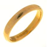 A 22CT GOLD WEDDING RING, BIRMINGHAM 1933, 5G, SIZE R