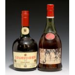 COURVOISIER LUXE COGNAC, C1960S, 24 FL OZS AND BISQUIT DUBOUCHE COGNAC, C1960S, 70 CL (2 BOTTLES)