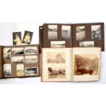 THREE VICTORIAN AND EARLY 20TH C PHOTOGRAPH ALBUMS, THE EARLIEST C1880, WITH MOUNTED ALBUMEN,