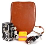 A BOLEX SUPER EIGHT CINE CAMERA OUTFIT, LEATHER CASE