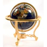 A MINERAL GLOBE AND STAND, 36CM H