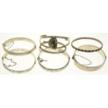 SEVEN SILVER BANGLES, 110G