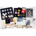 MISCELLANEOUS UNITED KINGDOM AND FOREIGN COINS, TO INCLUDE SILVER JUBILEE PROOF SILVER CROWN 1977,