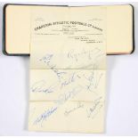 AUTOGRAPHS. A SMALL COLLECTION OF FOOTBALLER'S SIGNATURES, INCLUDING TEN OF THE ENGLAND TEAM 1955,