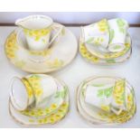 A SUNDERLAND WARE ART DECO PRIMROSE DECORATED TEA SERVICE, C1930