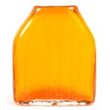 A WHITEFRIARS TEXTURED RANGE TANGERINE GLASS SHOULDER VASE DESIGNED BY GEOFFREY BAXTER, 25CM H,