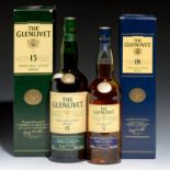 THE GLENLIVET 15 YEAR OLD SINGLE MALT SCOTCH WHISKY, GEORGE & J.G. SMITH, BOXED, 75 CL AND THE