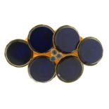 A MID CENTURY BLUE PASTE BROOCH BY NORMAN HARTNELL