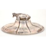 A WILLIAM IV OVAL SILVER BUTTER DISH COVER, 14 CM W, SHEFFIELD 1835, 4OZS