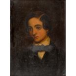 19TH C SCHOOL, PORTRAIT OF A BOY, OIL ON BOARD, 20 X 15CM