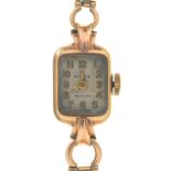 A ROLEX 9CT GOLD LADY'S WRISTWATCH, CHESTER 1950, 9CT GOLD BRACELET, 14.5G