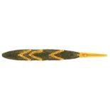 ARCHEOLOGICAL JEWELLERY. A GOLD AND BRONZE AGE SPEARHEAD BROOCH, MOUNTS 19TH C 12cm l,