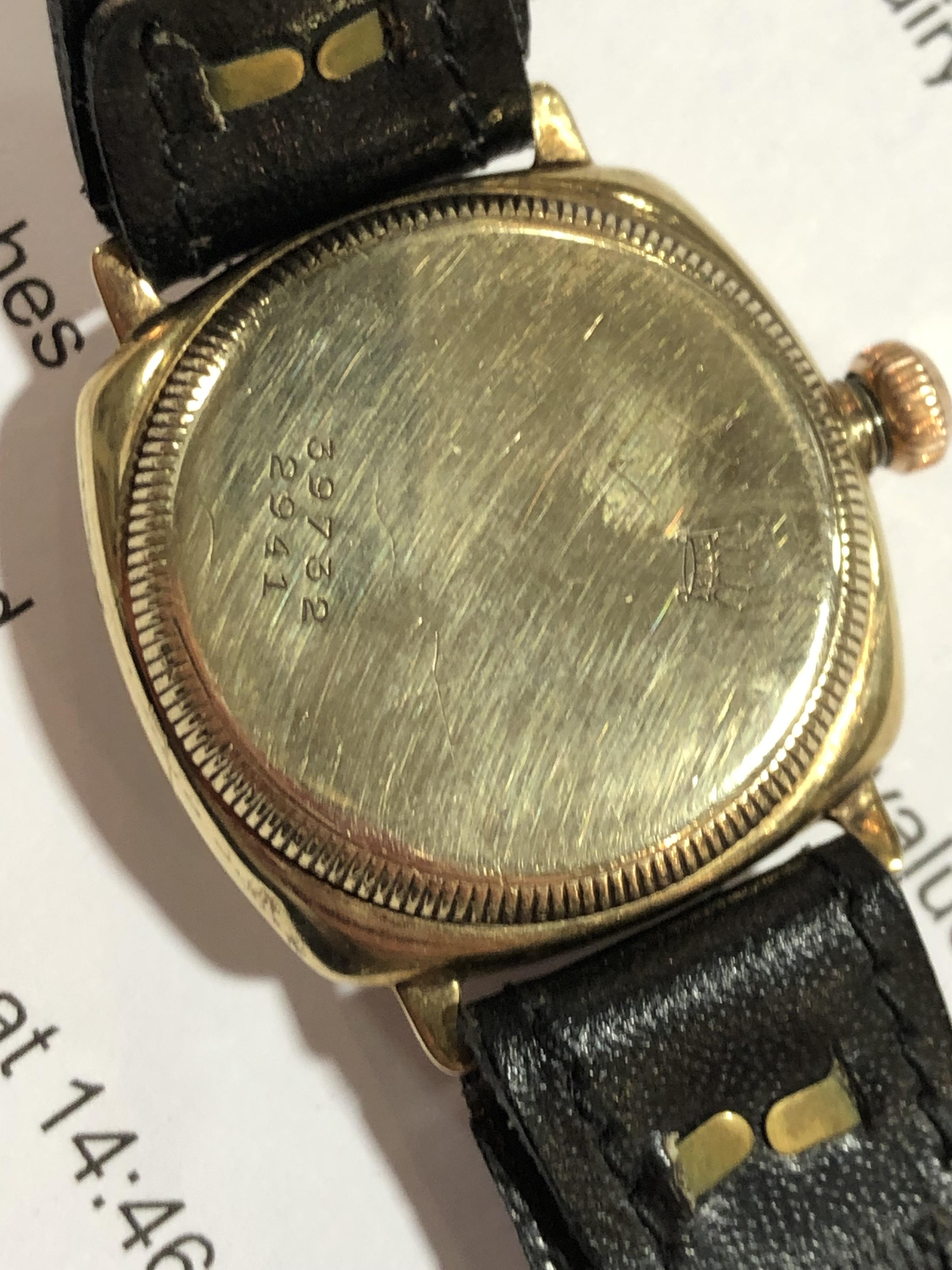 A gentlemans gold Rolex Oyster wristwatch with later leather strap, manual wind movement, - Image 3 of 6
