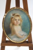 Alfred Hitchens, Matilda King as a child, pastel on paper, signed lower left and dated 1905,