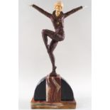 After Demetre Chiparus, a composite and cast metal figure of 'the dancer of Kaparthula',