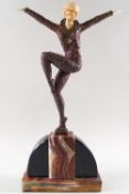 After Demetre Chiparus, a composite and cast metal figure of 'the dancer of Kaparthula',