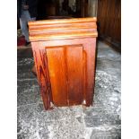 A Victorian pine pew with triple paneled back and prayer book shelf to the reverse 83cm high,