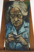 Charles White, Edith, oil on board, signed, titled verso, dated 63, un-framed,