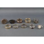 A collection of ten silver rings of variable designs. All marked/hallmarked for sterling silver 925.