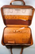 A Post Office Engineers leather case with leather handles 29cm x 44cm, circa 1974,